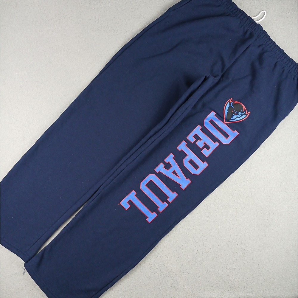 DePaul Blue Demons Gildan Sweatpants Mens 2XL Graphic Navy Blue Joggers